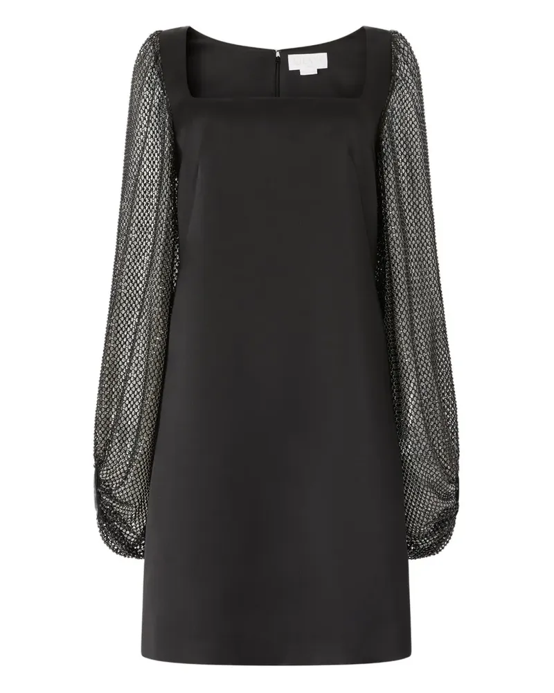 Genny Verziertes Minikleid mit eckigem Ausschnitt - Schwarz Schwarz