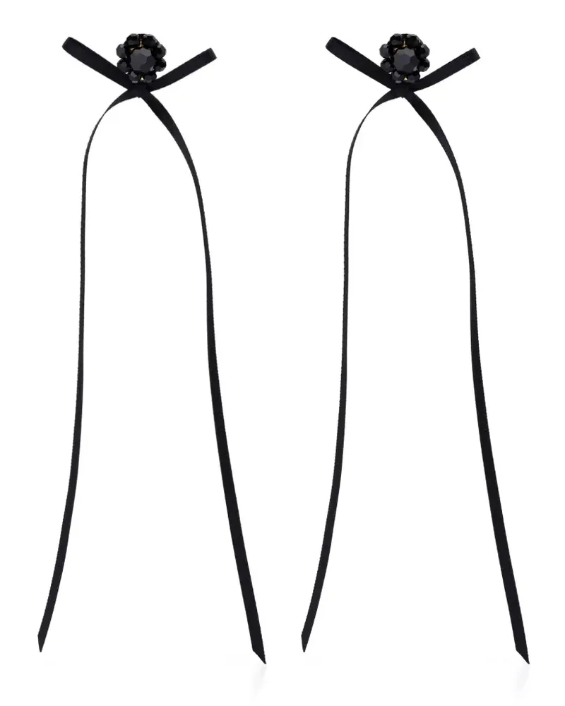 Simone Rocha Bow Ribbon Ohrringe - Schwarz Schwarz