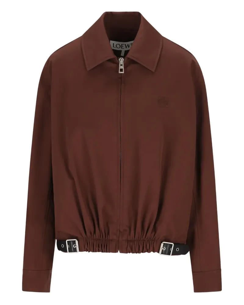 Loewe Reißverschluss-Jacke mit Schnallensaum - Braun Braun