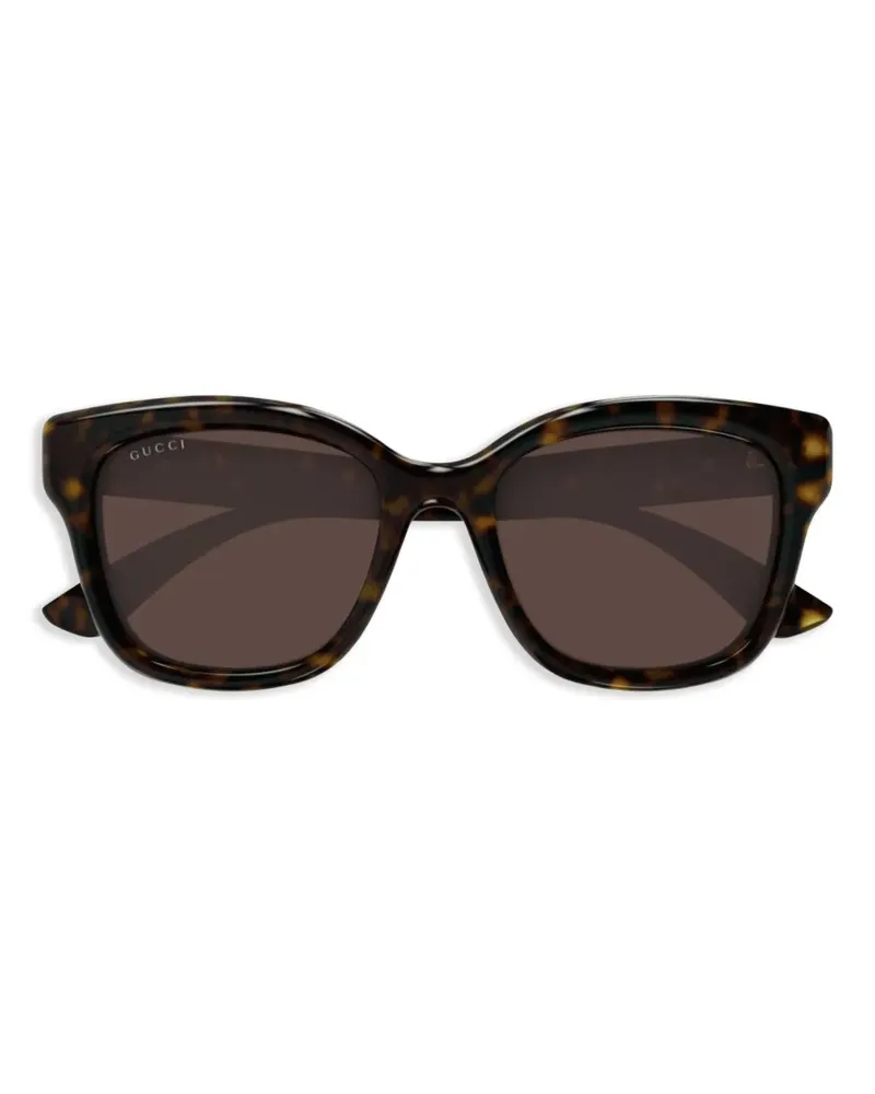 Gucci Sonnenbrille mit eckigem Gestell - Braun Braun