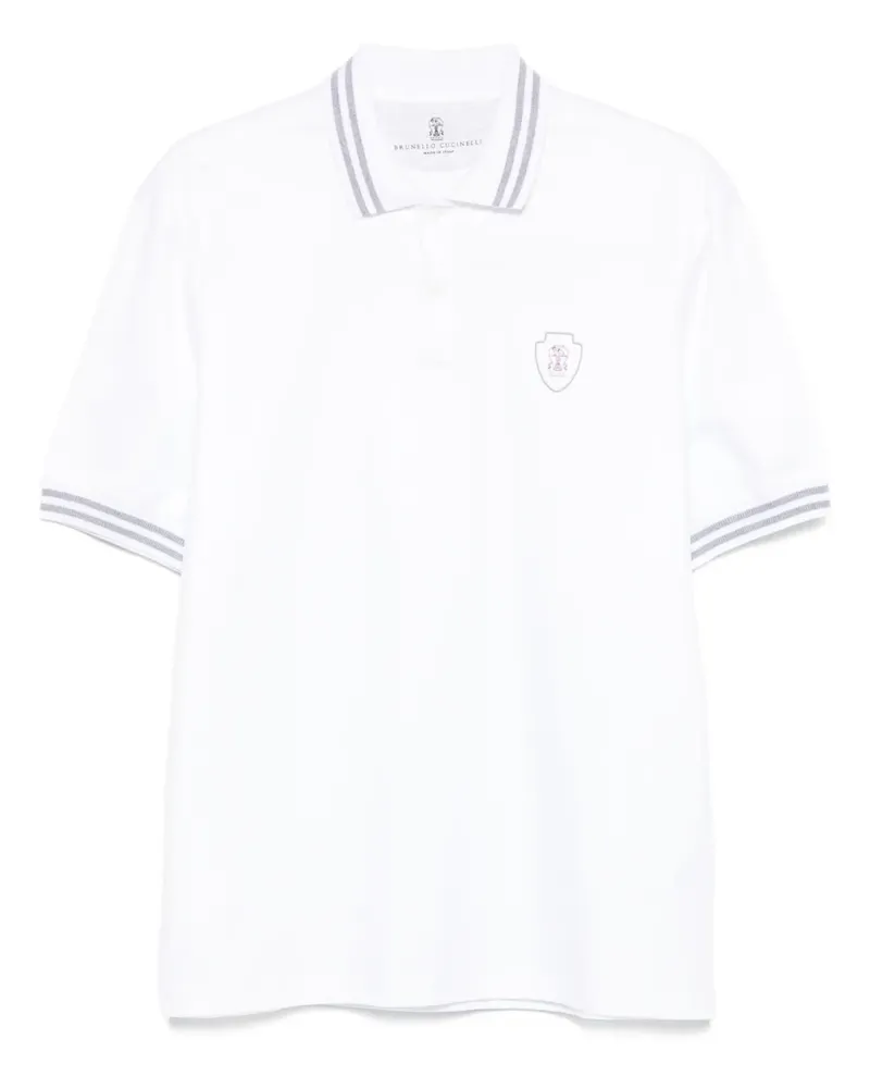 Brunello Cucinelli Poloshirt mit Logo-Stickerei - Weiß Weiß