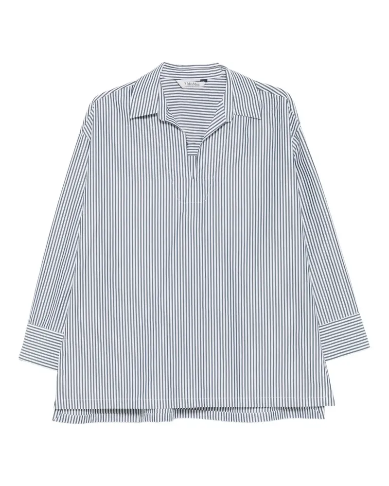 Max Mara vertical-stripe long-sleeve shirt - Grün Grün