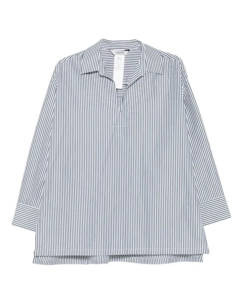Max Mara vertical-stripe long-sleeve shirt - Grün Grün