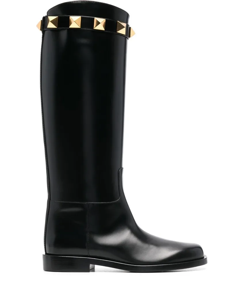 Valentino Garavani Rockstud Stiefel 25mm Schwarz