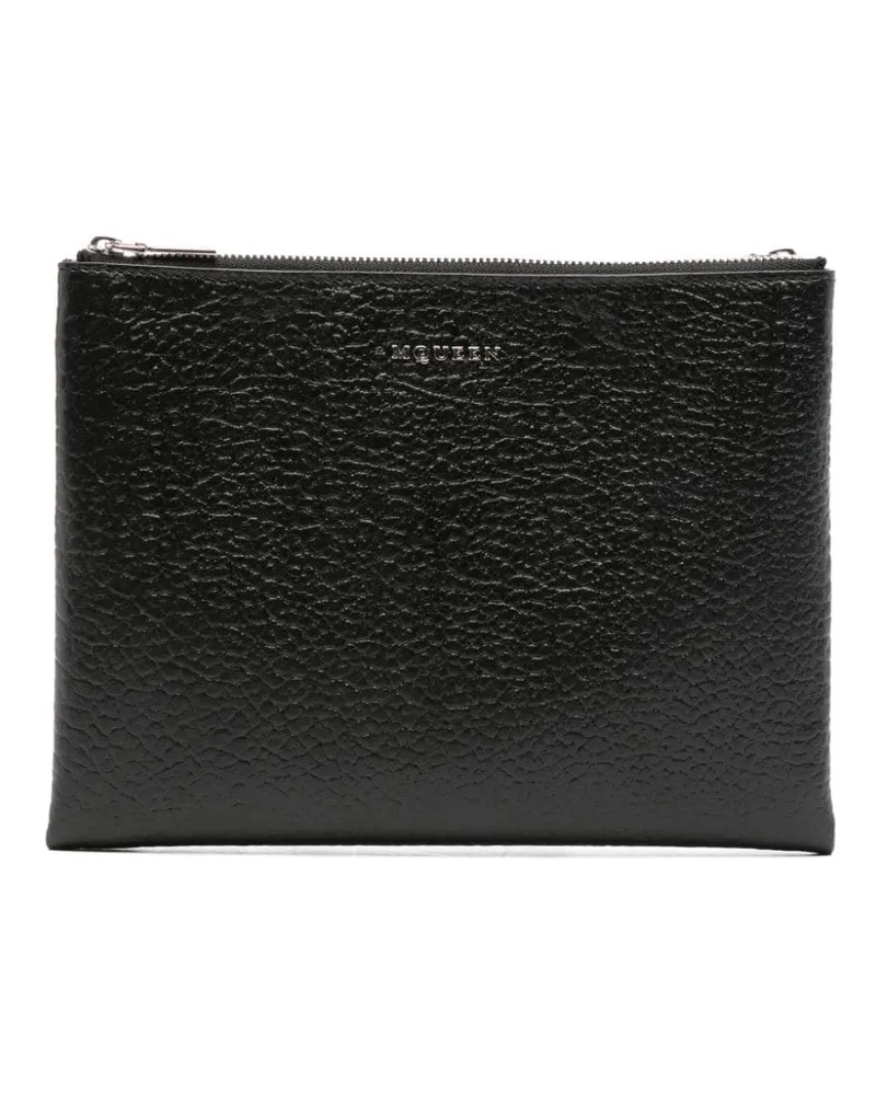 Alexander McQueen Clutch mit Logo-Schild - Schwarz Schwarz