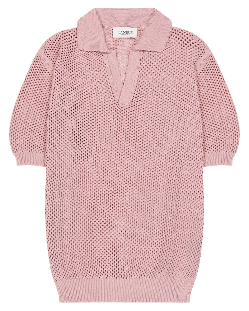 Laneus Gestricktes Poloshirt - Rosa Rosa
