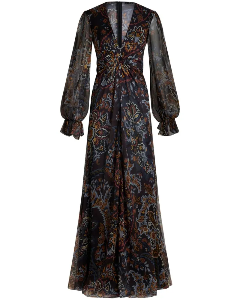 Etro Seidenkleid mit Paisley-Print - Schwarz Schwarz