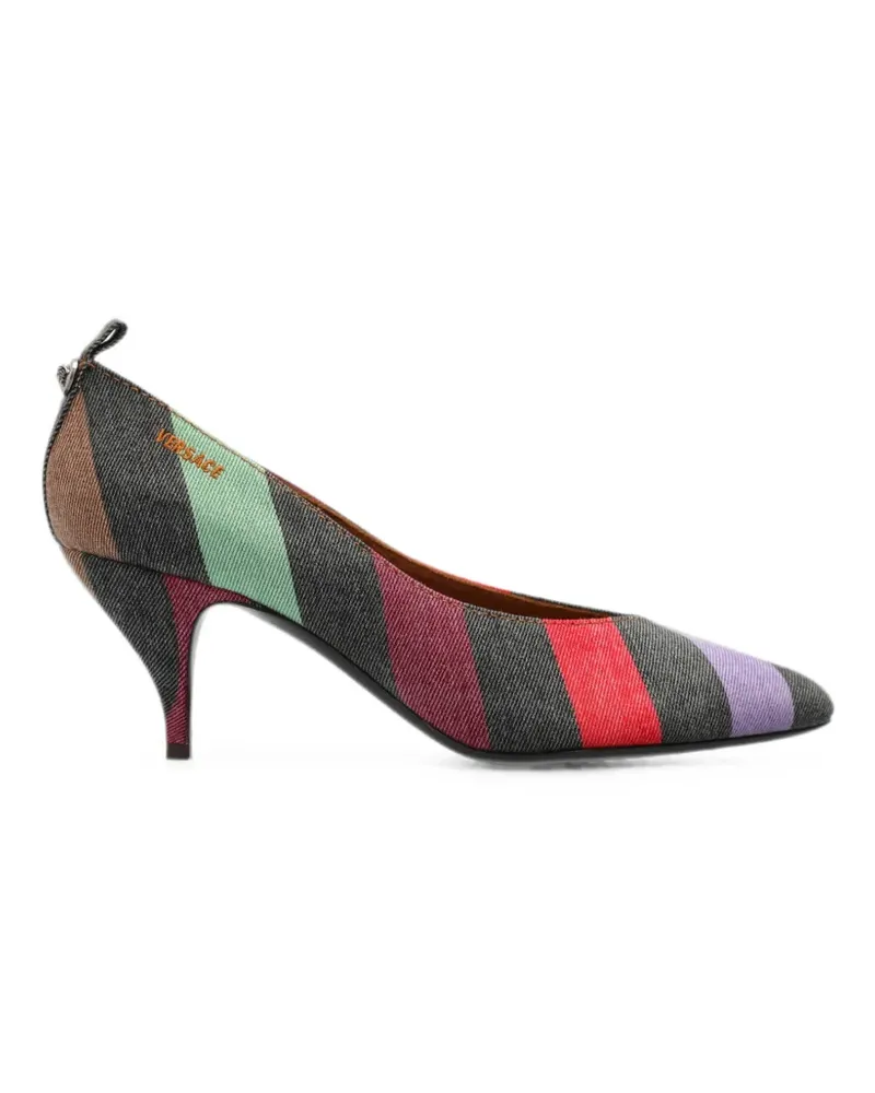 Versace Gestreifte Tina Pumps - Schwarz Schwarz