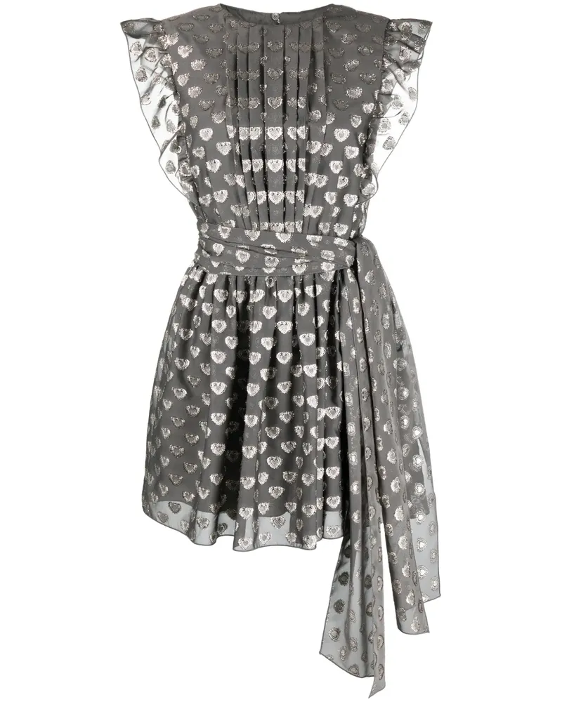 Alberta Ferretti Kleid mit Herz-Print - Grau Grau
