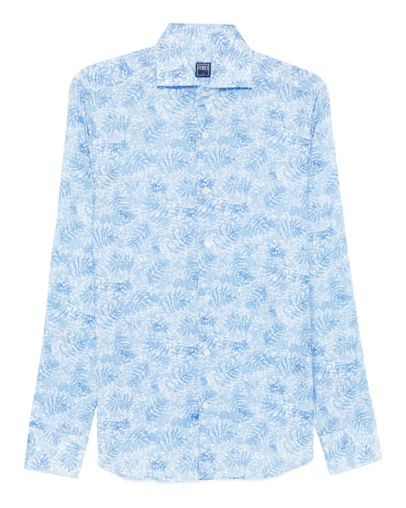Fedeli Hemd mit Blumenprint - Blau Blau