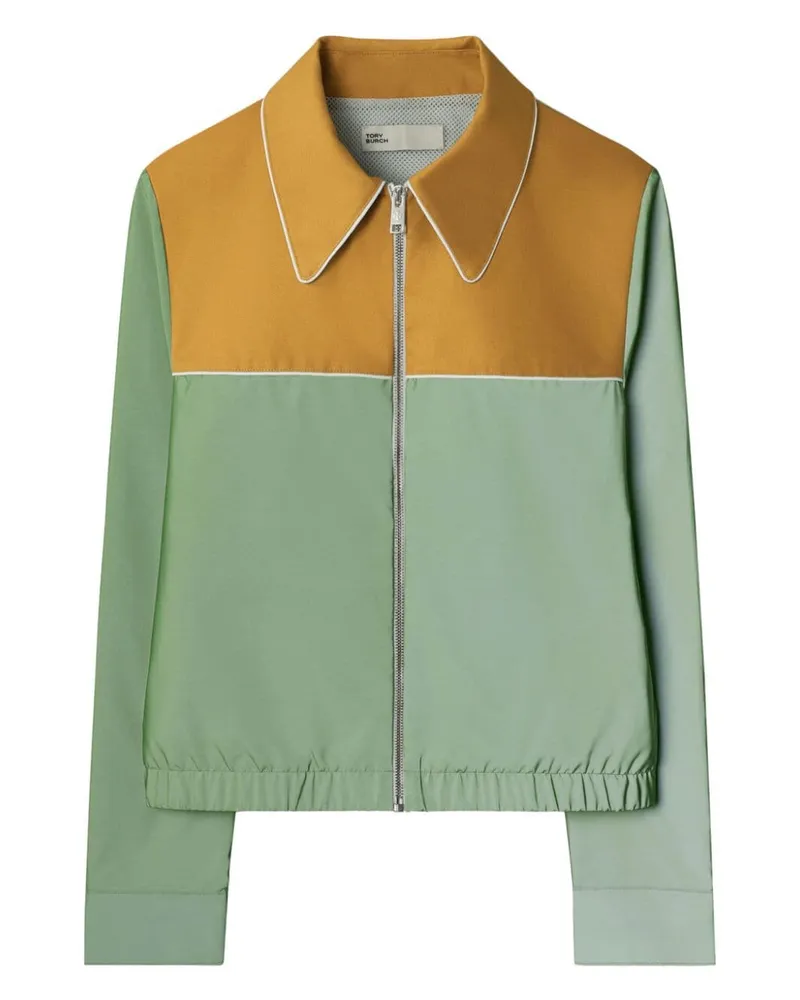 Tory Burch Reflektierende Jacke in Colour-Block-Optik - Grün Grün
