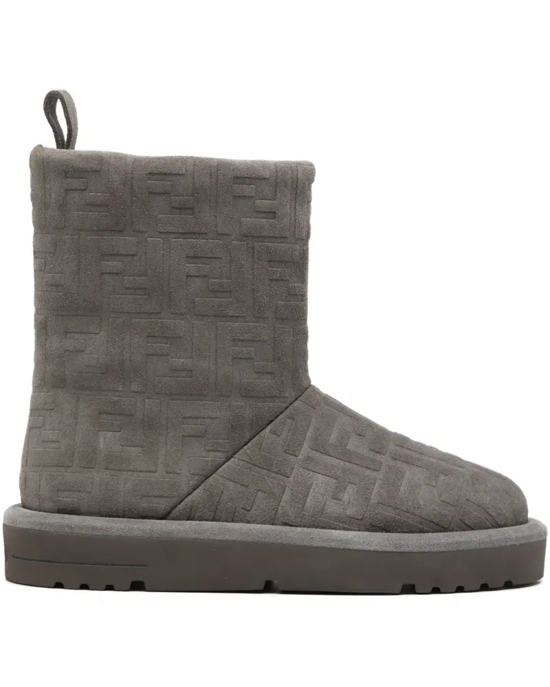 Fendi Apres Chic Stiefel mit FF-Prägung 25mm - Grau Grau