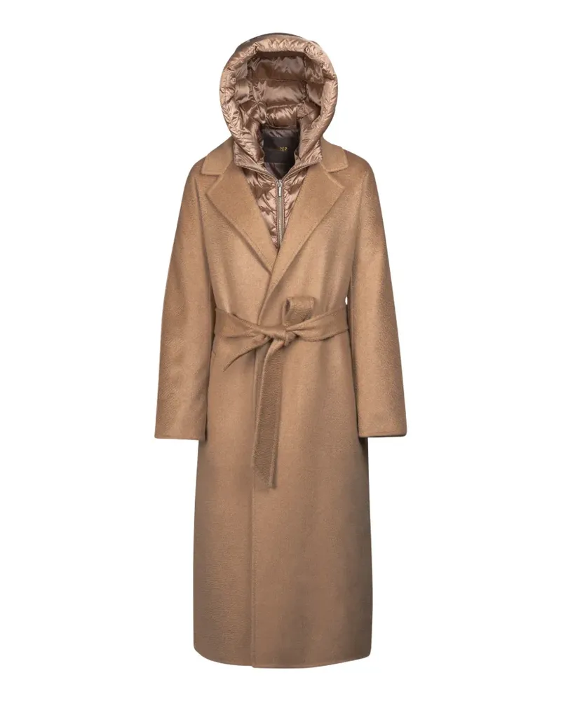 MOORER Olivie hooded belted coat - Braun Braun