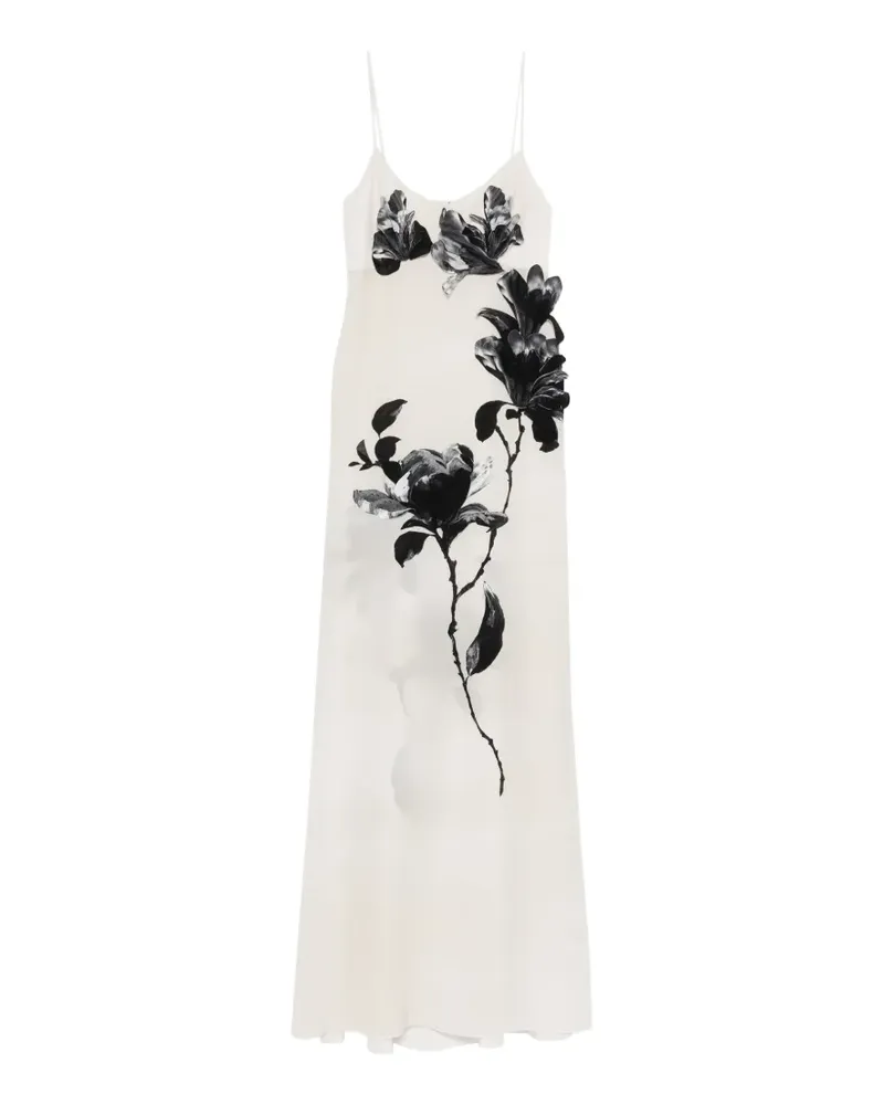 Ermanno Scervino floral silk maxi dress - Nude Nude