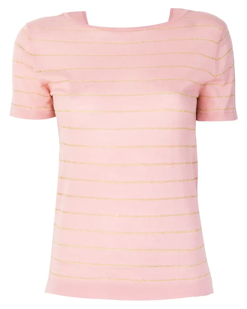 Cashmere In Love Carly' Wolloberteil mit Lurex-Streifen - Rosa Rosa