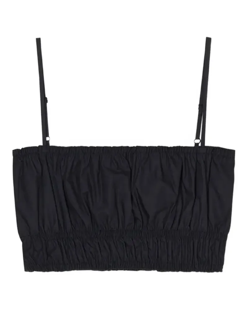 Closed ruched cropped top - Schwarz Schwarz