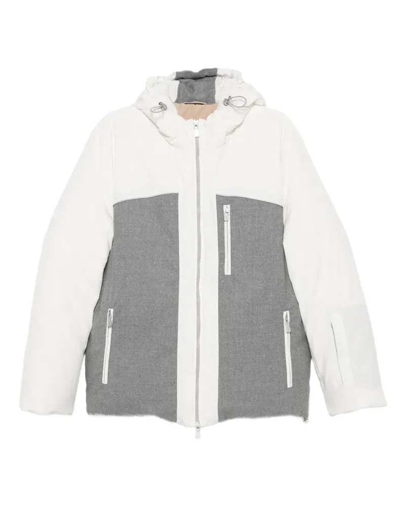 Eleventy Kapuzenjacke in Colour-Block-Optik - Weiß Weiß
