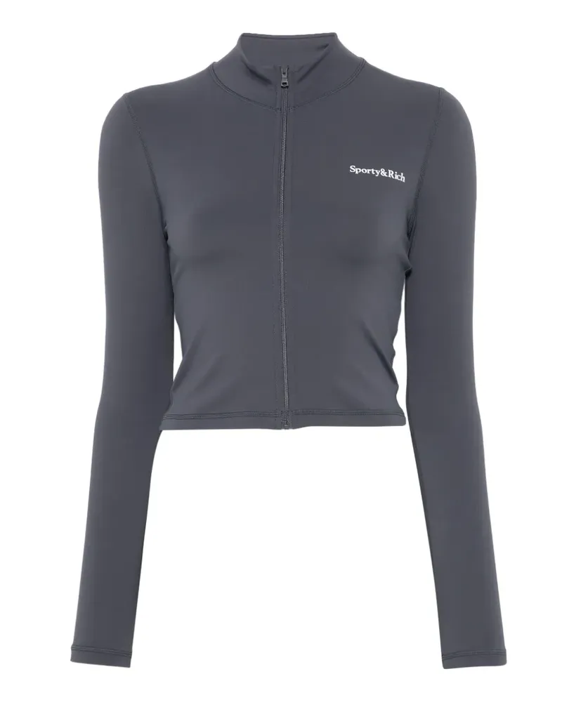 SPORTY & RICH Pullover mit Logo-Print - Grau Grau