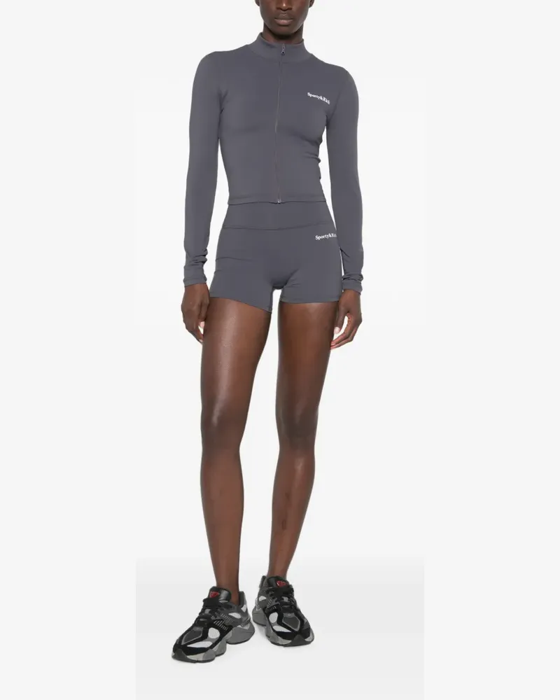 SPORTY & RICH logo-print zip-up sweater - Grau Grau