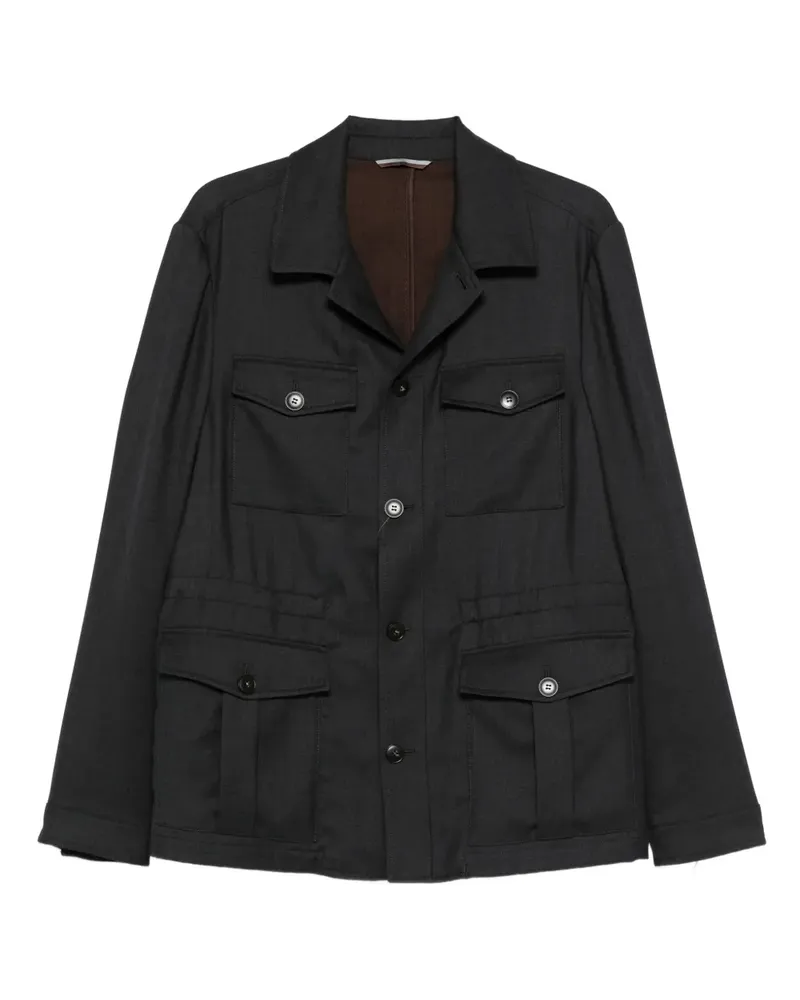 Canali Hemdjacke mit Klappentasche - Grau Grau