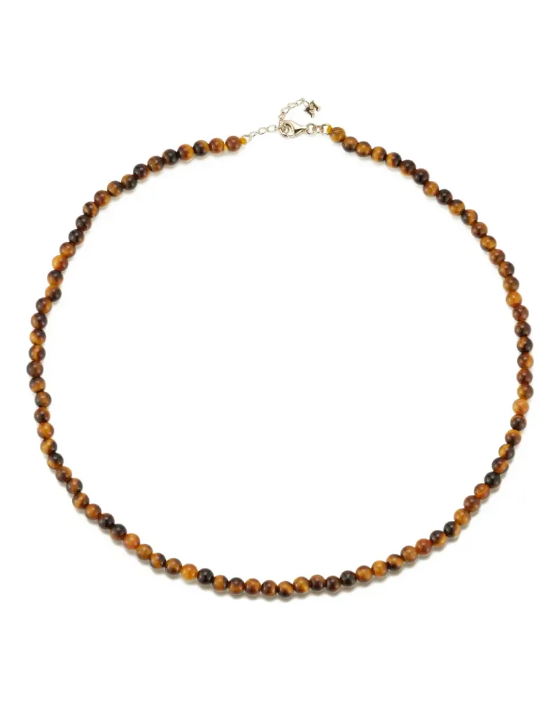 MATEO 14kt Gelbgoldhalskette mit Tiegerauge Gold