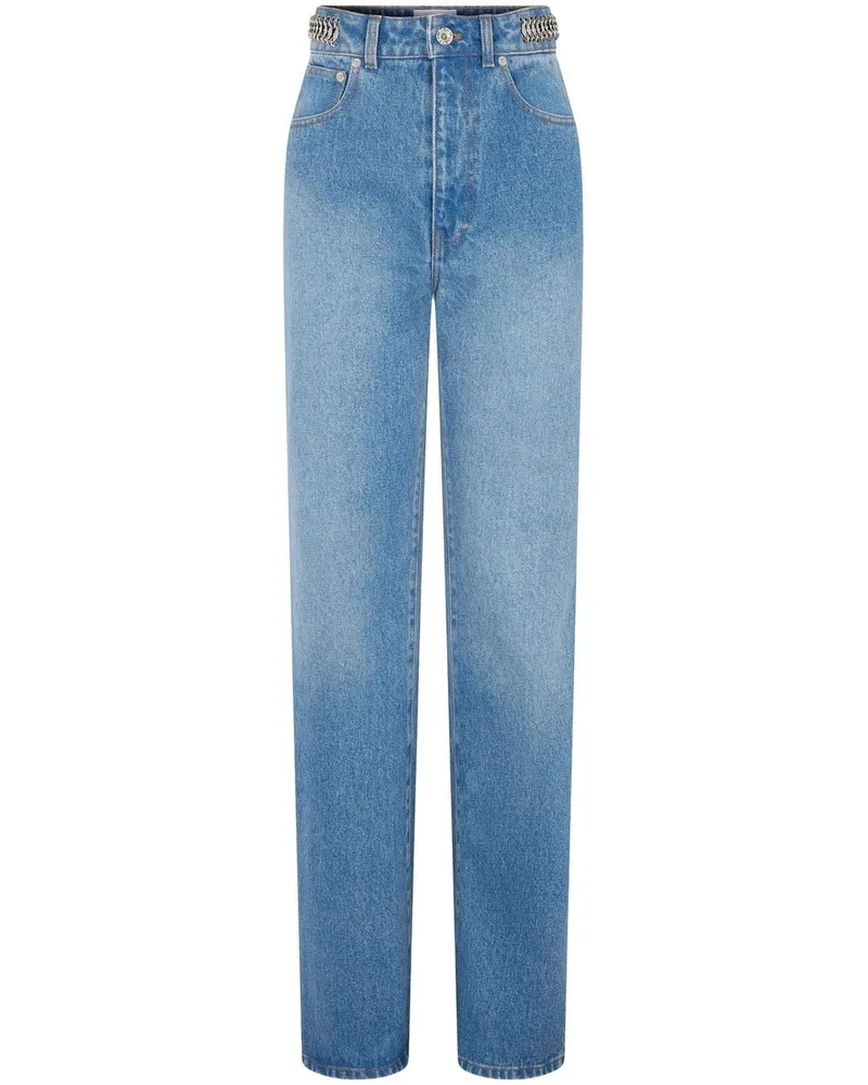 Paco Rabanne Gerade Jeans mit Zierkette - Blau Blau