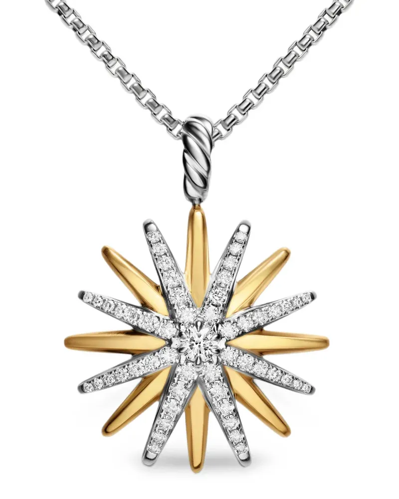 David Yurman Starburst Amulett mit Diamant - Silber Silber
