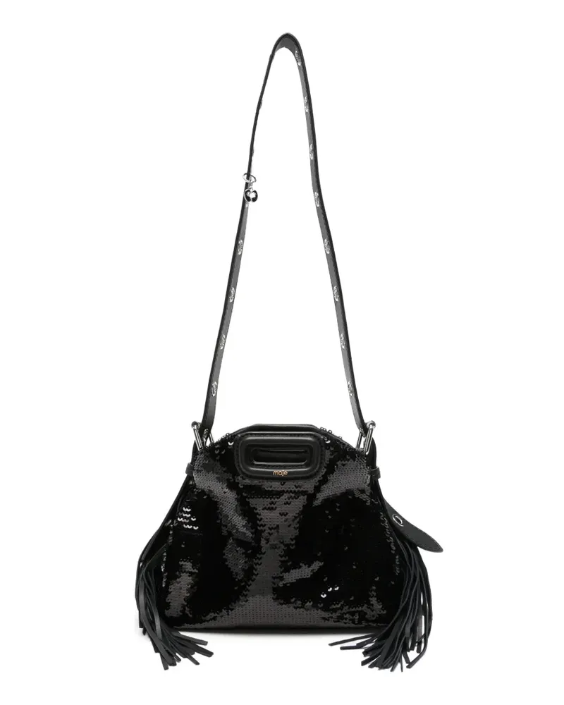 Maje mini Miss M sequin-embellished fringed shoulder bag - Schwarz Schwarz