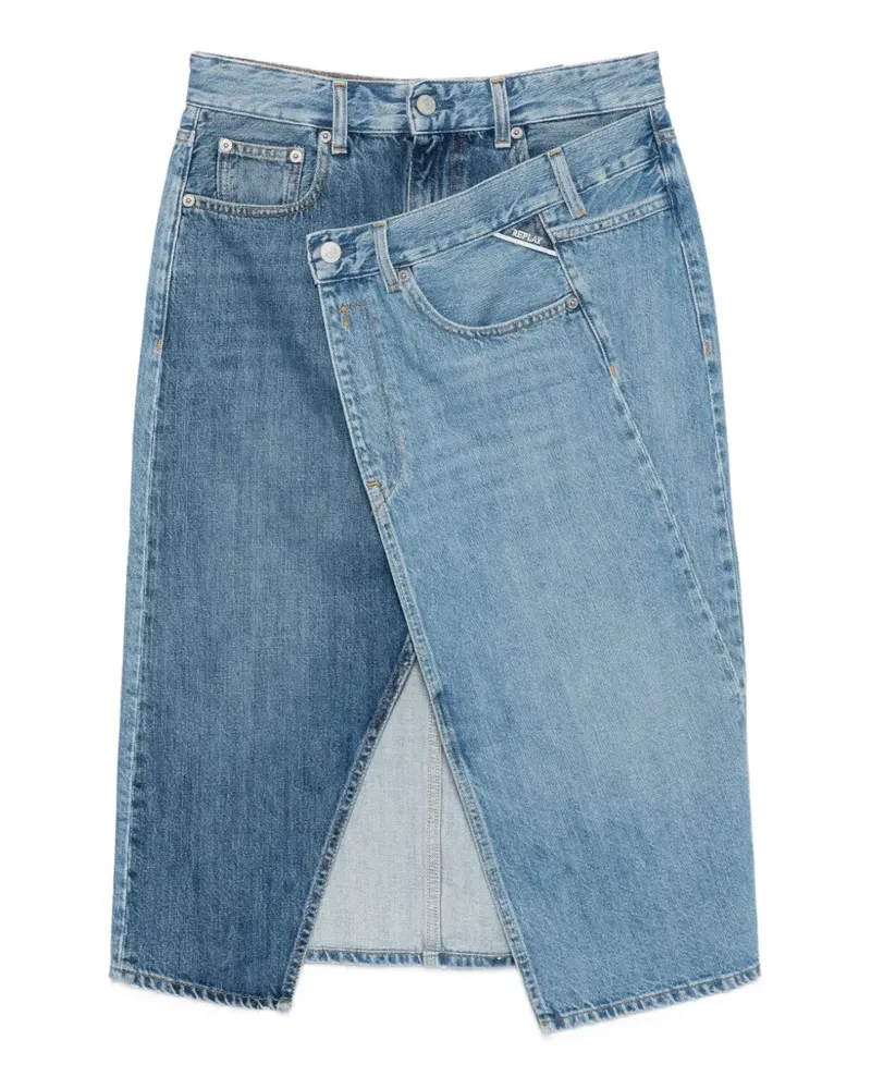 Replay asymmetric wrap-style skirt - Blau Blau
