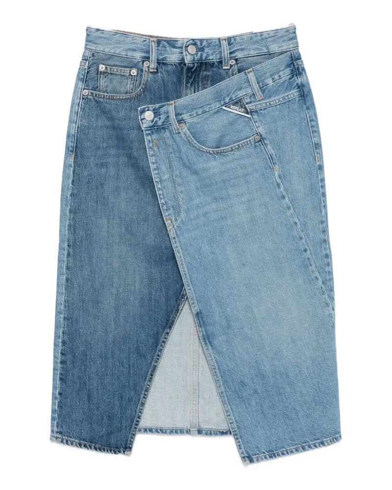 Replay asymmetric wrap-style skirt - Blau Blau