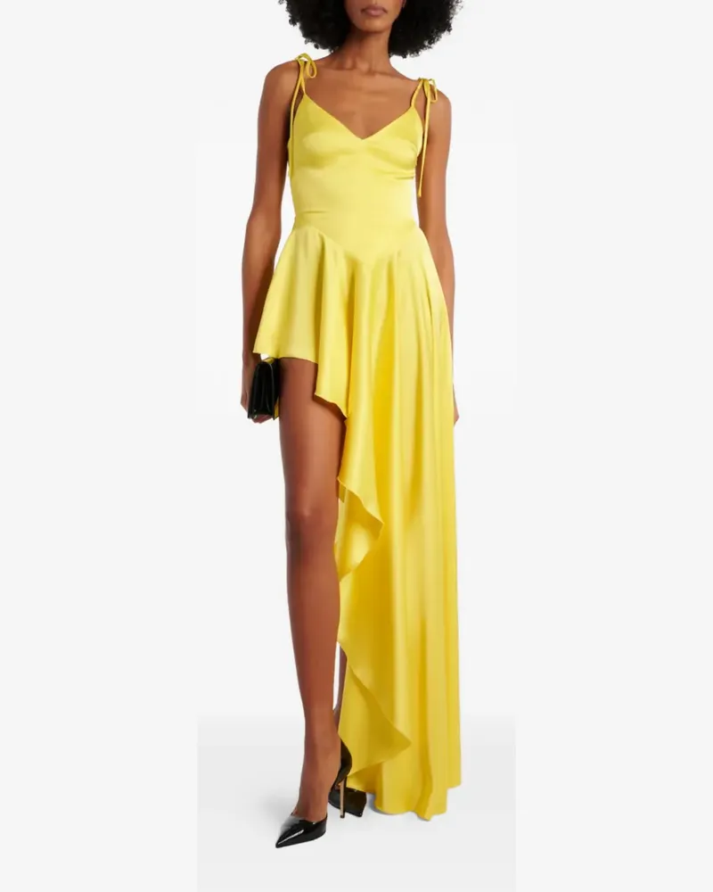 David Koma draped asymmetric dress - Gelb Gelb