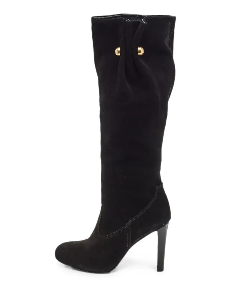 Tory Burch button-detail suede knee-length boots - Schwarz Schwarz