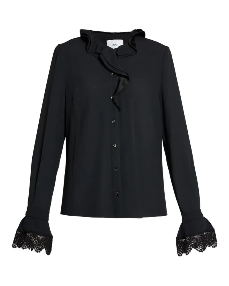 Erdem ruffled-collar shirt - Schwarz Schwarz