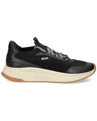 HUGO BOSS Sneakers in Strickoptik Schwarz