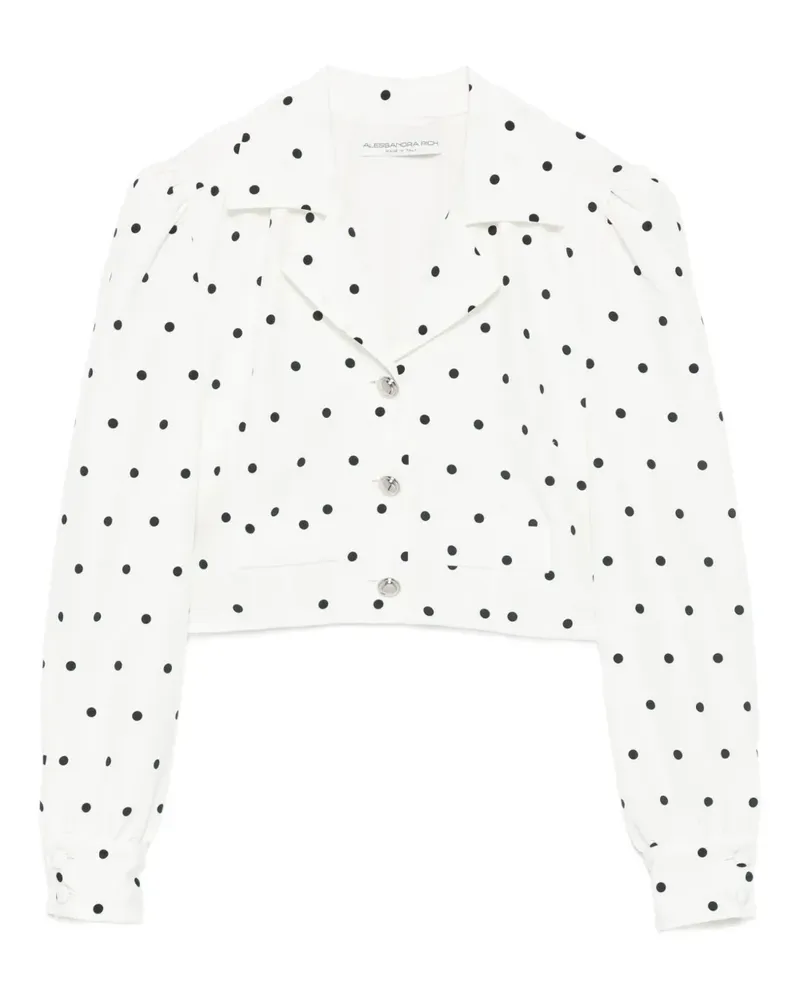 Alessandra Rich Jacke mit Polka Dots - Weiß Weiß