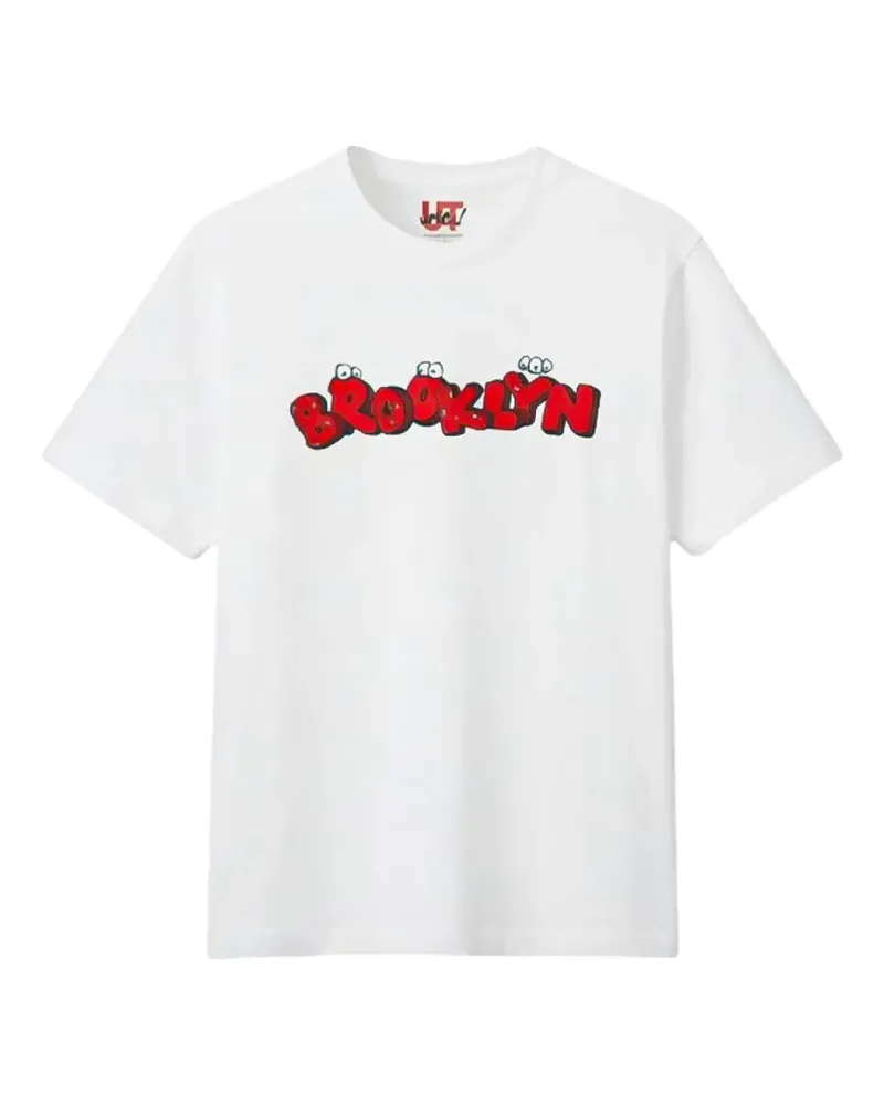 KAWS x Uniqlo T-Shirt mit Brooklyn-Print - Weiß Weiß