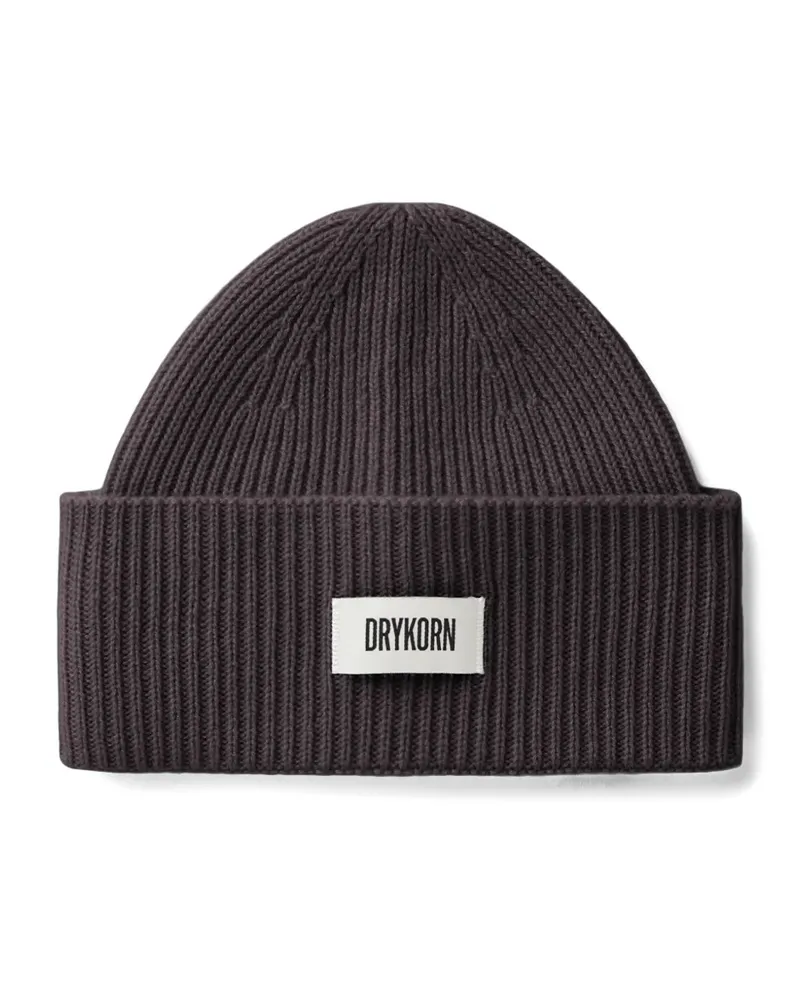 Drykorn Moah ribbed-knit logo-patch beanie hat - Braun Braun