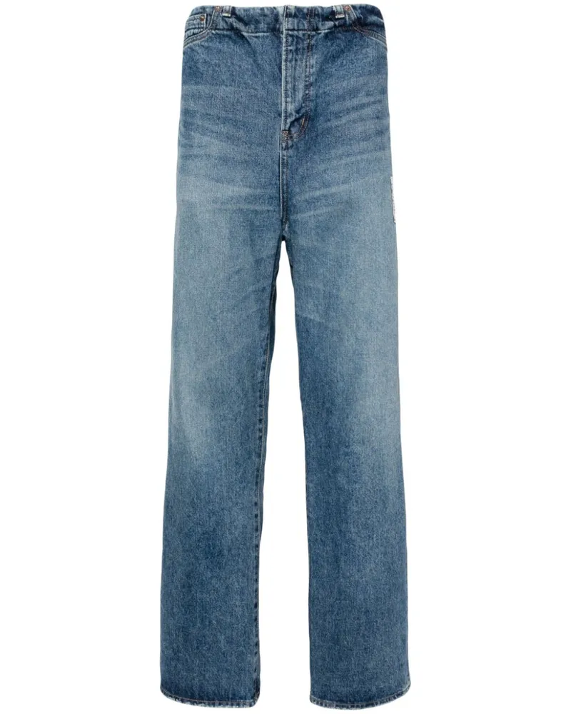 MIHARAYASUHIRO Gerade High-Waist-Jeans Blau