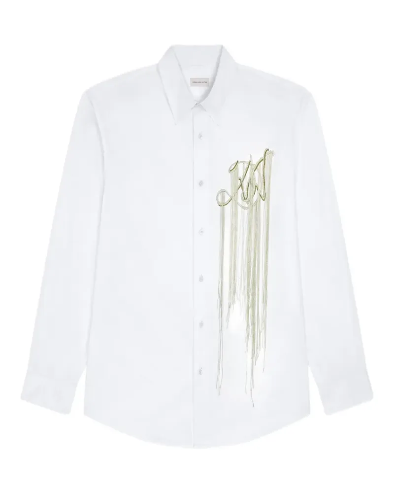 Dries van Noten Besticktes Hemd - Weiß Weiß
