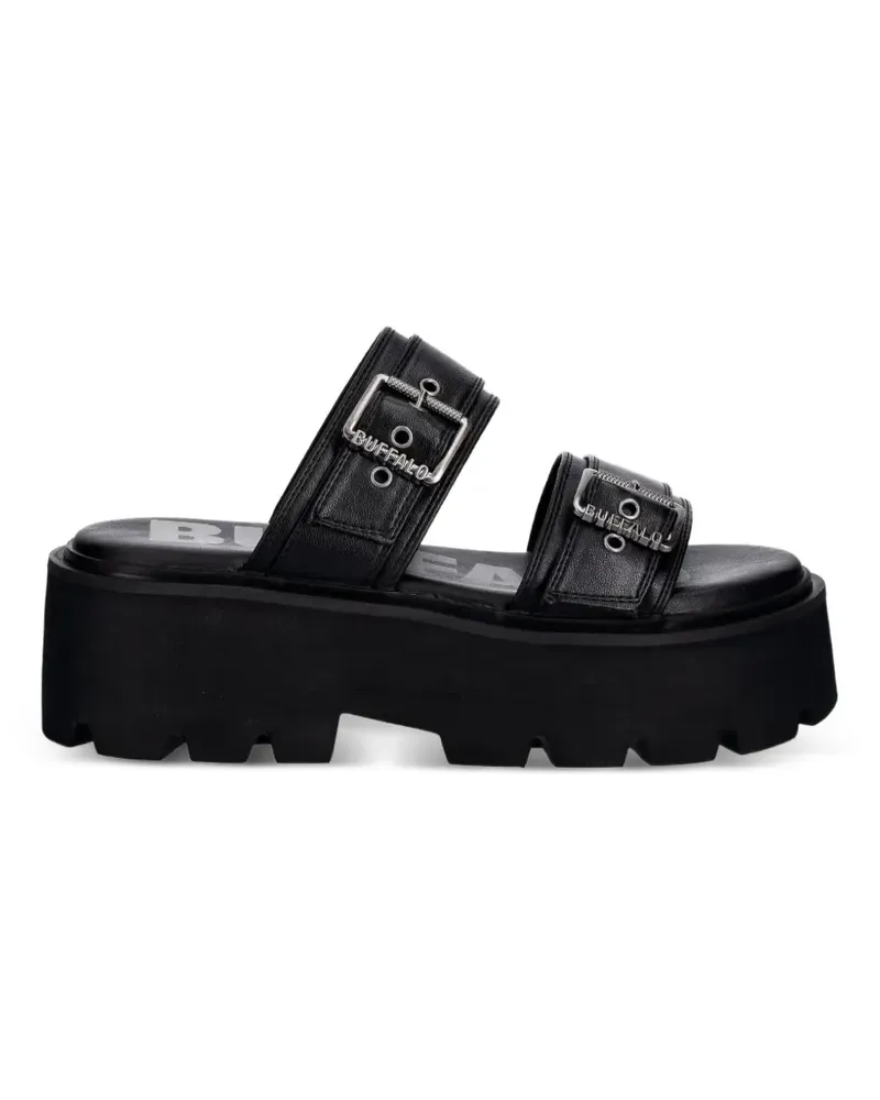 Buffalo Brake Two Strap buckle-fastening platform sandals - Schwarz Schwarz