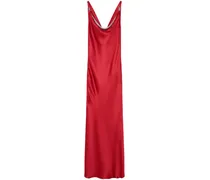 Metal Mesh Abendkleid aus Satin - Rot