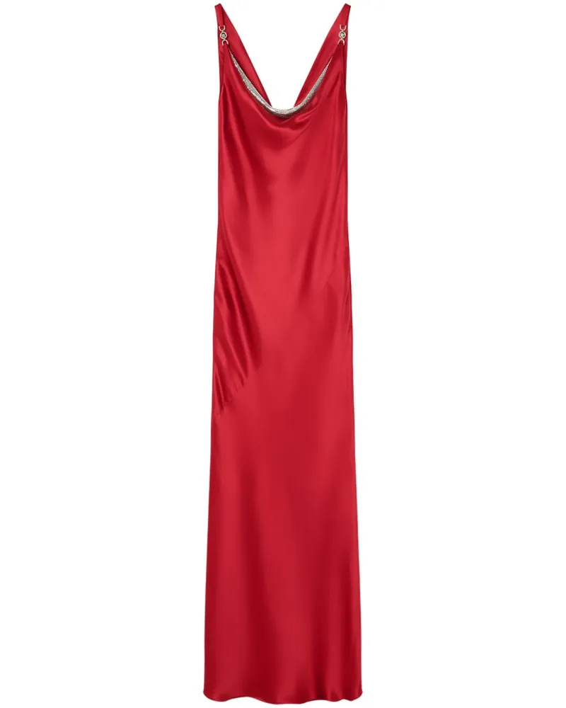 Versace Metal Mesh Abendkleid aus Satin - Rot Rot