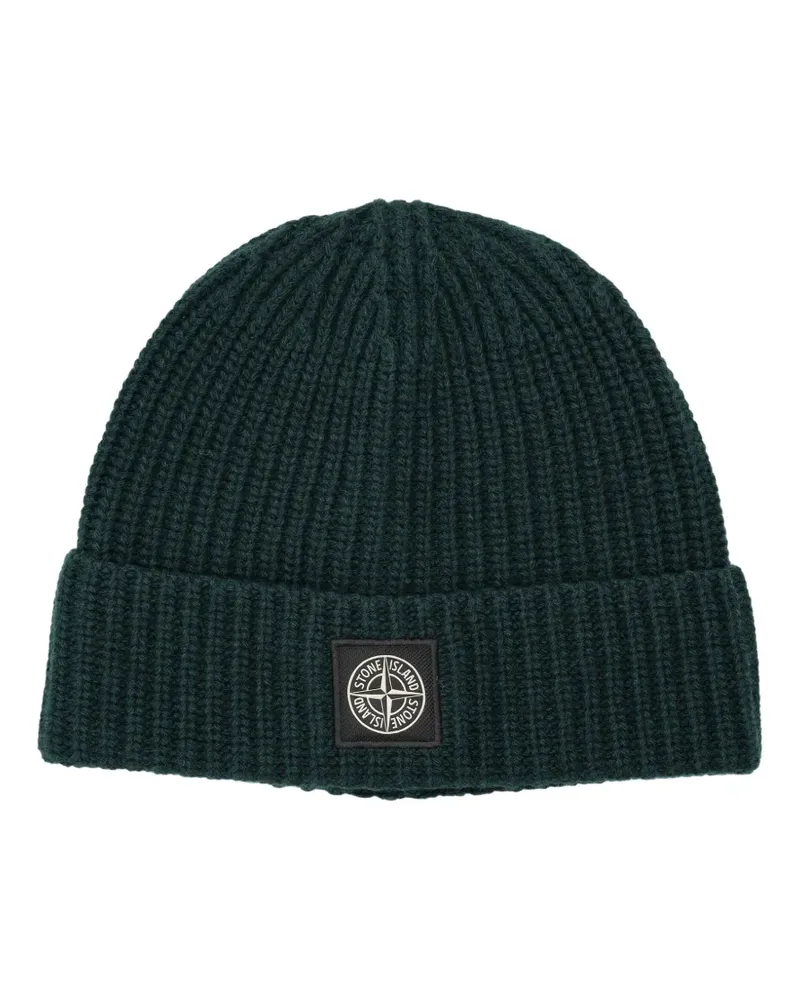 Stone Island Beanie mit Logo-Patch - Grün Grün