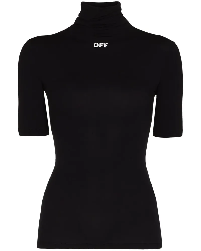 OFF-WHITE T-Shirt mit Rollkragen - Schwarz Schwarz