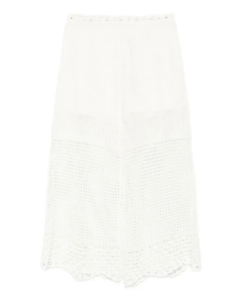 IRO Lirysse crochet-knit scalloped-hem trousers - Weiß Weiß
