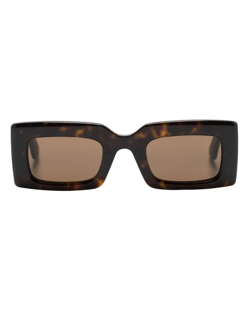 Alexander McQueen Eckige Bold Sonnenbrille in Schildpattoptik - Braun Braun