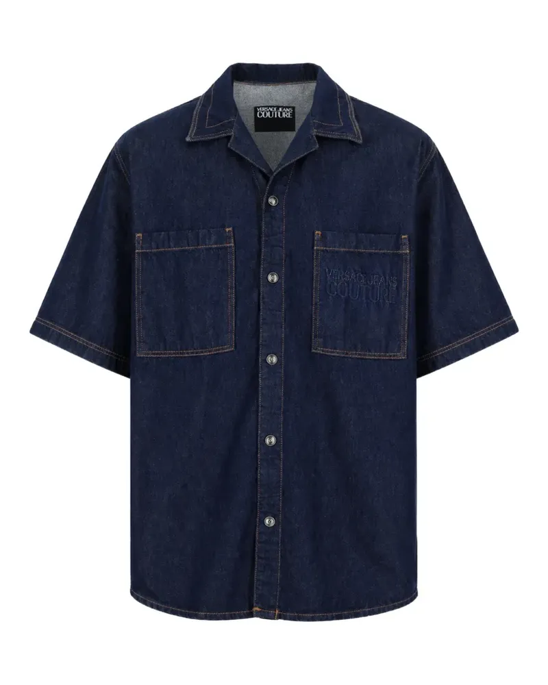Versace Jeans logo-embroidered denim shirt - Blau Blau