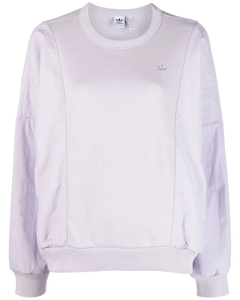 adidas Sweatshirt mit Logo-Stickerei Violett