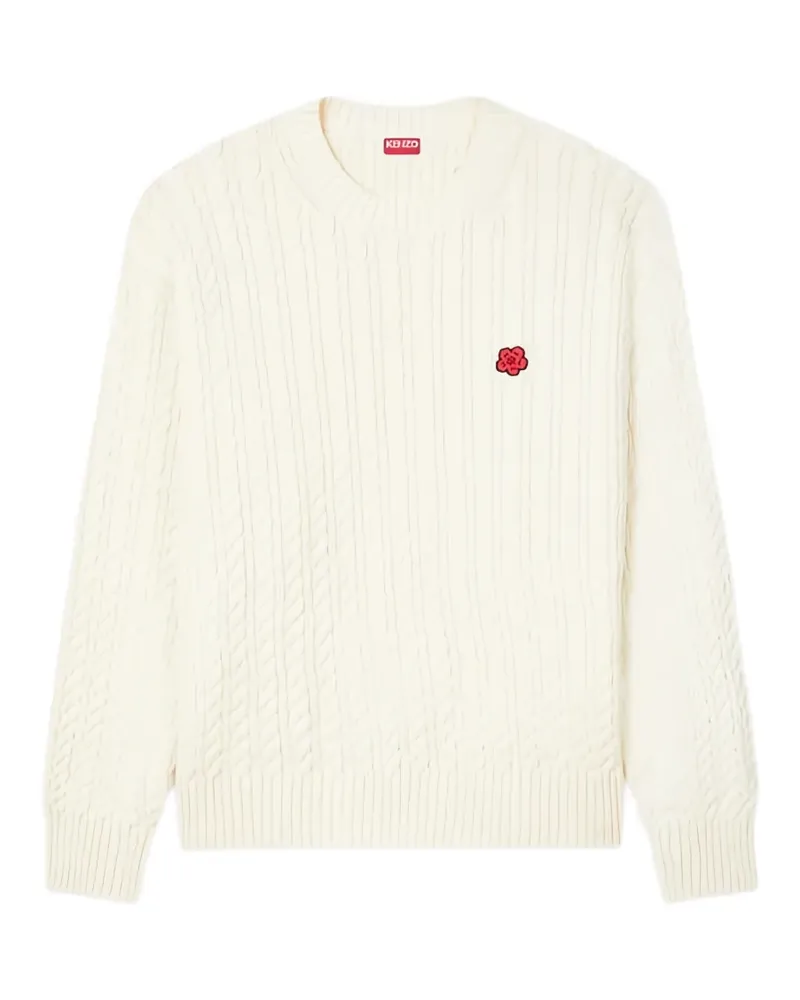 Kenzo Boke Flower Pullover mit Zopfmuster - Nude Nude