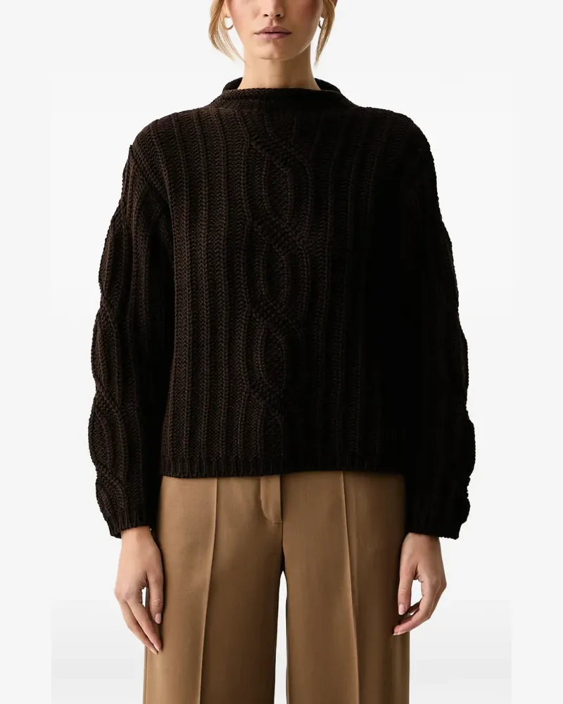 Luisa Spagnoli Pullover mit Zopfmuster - Braun Braun